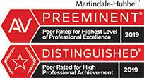 AV Preeminent and AV Distinguished ratings from the Martindale-Hubbell lawyer rating system.